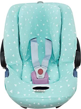 JYOKO KIDS Fodera per seggiolino auto in cotone compatibile con Cybex Aton Cloud-Q-M-2-4-5 (ATON 4, Mint Sparkles)