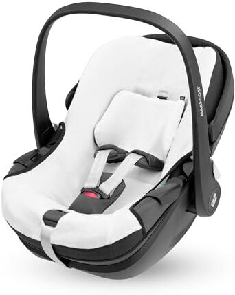 Maxi-Cosi Rivestimento Seggiolino, Fodera estiva in cotone biologico per Pebble 360, Copriseggiolino auto per bambini, 100% cotone naturale traspirante, lavabile in lavatrice, bianco naturale