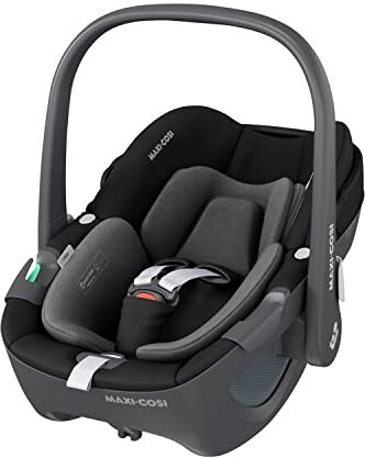 Maxi-Cosi Pebble 360 i-Size, Seggiolino auto neonato 0-15 mesi (40-83 cm), Seggiolino girevole 360°, ClimaFlow, Cinture Easy-in, Protezione dagli impatti laterali G-CELL, Essential Nero