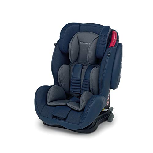 Foppapedretti Seggiolino Auto Isodinamyk, Gruppo 1/2/3 (9-36 Kg), per bambini da 9 mesi a 12 anni, Fissaggio Isofix, conforme ECE R44, Sistema Protezione Impatto Laterale, Jeans