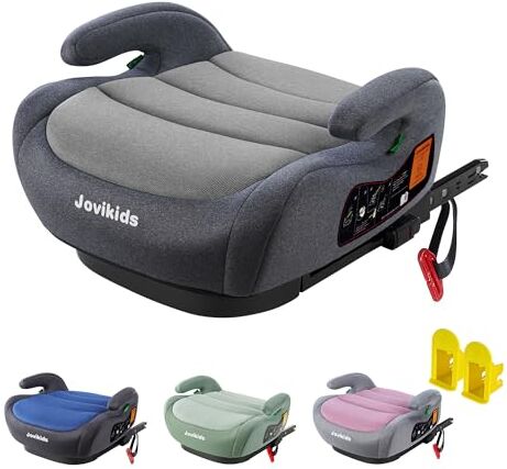 Jovikids ISOFIX Rialzo Auto per Bambini 125-150cm ECE R129, Alzatina Auto Bimbi 15-36 kg, Seggiolino Auto Gruppo 2-3 da 3 a 12 Anni Nero