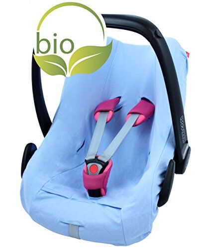 ByBoom ® Fodera estiva, fodera protettiva, fodera universale per ovetto, di COTONE BIOLOGICO AL 100%, idoneo per ovetto, seggiolino auto, p.es. Maxi-Cosi, Colore:Blu