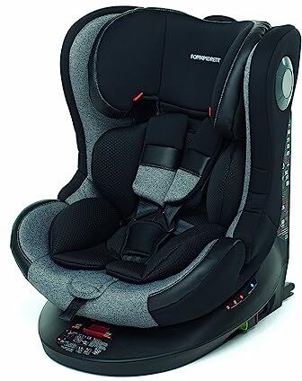 Foppapedretti FP360 Seggiolino Auto Girevole 360° Gruppo 0+/1/2/3 (0-36 Kg), IsoFix, per Bambini dalla nascita fino a 12 anni circa, Carbon