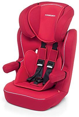 Foppapedretti Seggiolino Auto Express, Gruppo 1/2/3 (9-36 Kg), per bambini da 9 mesi a 12 anni, Fissaggio a 5 punti, conforme ECE R44, Seduta Reclinabile, Riduttori Poggiatesta, Rosso