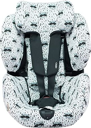 JYOKO KIDS Rivestimento per seggiolino auto in cotone compatibile con Recaro Zero e Recaro Optiafix (Raccoon)