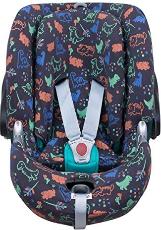 JYOKO KIDS Fodera per seggiolino auto in cotone compatibile con Cybex Aton Cloud-Q-M-2-4-5 (ATON Q, Happy Dino)