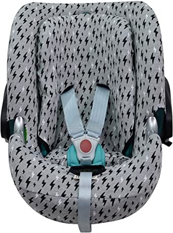 JYOKO KIDS Fodera per seggiolino auto in cotone compatibile con Cybex Aton Cloud-Q-M-2-4-5 (ATON Q, Black Rayo)