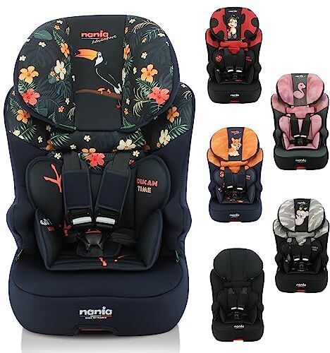 nania Seggiolino auto isofix RACE I FIX 76-140 cm R129 i-Size Per bambini da 3 a 10 anni Poggiatesta regolabile in altezza Base reclinabile Made in France (Tucano)