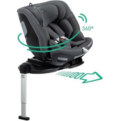 Bebeconfort RevolveFix Max 360 i-Size con SLIDETECH®, Element Graphite 0-12 Anni (40-150 cm), Seggiolino Auto ISOFIX 360 & SLIDETECH, Installazione con Gamba di Supporto, 14 Posizioni Poggiatesta Bebeconfort RevolveFix Max 360 i-Size con SLIDETECH®, Element Graphite 0-12 Anni (40-150 cm), Seggiolino Auto ISOFIX 360 & SLIDETECH, Installazione con Gamba di Supporto, 14 Posizioni Poggiatesta