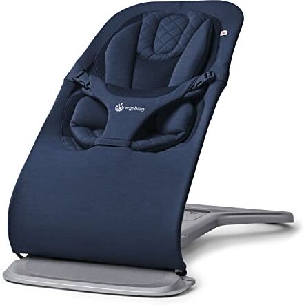 Ergobaby Sdraietta 3-in-1 Evolve, sdraietta ergonomica per neonati dalla nascita fino ai più piccoli, altalena con inserto per neonati (2,5 kg 13,2 kg), Midnight Blue