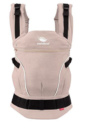 Manduca FIRST Marsupio Neonati > Powder/Apricot < Marsupio Ergonomico in Cotone Biologico, per Neonati dalla Nascita e Bambini de 3,5 a 20 kg