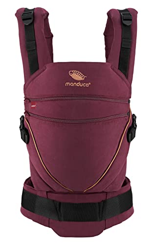 Manduca XT > < Marsupio e porta bebè ergonomico con sedile regolabile per neonati dalla nascita & bambini fino a 20 kg, cotone biologico (denimberry-toffee)