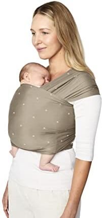 Ergobaby Fascia Neonato Porta Bebe per 0 Mesi Neonati a 11kg, Estiva Traspirante Ergonomica Elastica, Olive Hearts