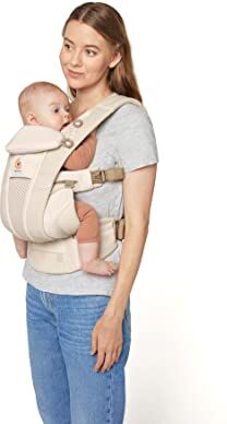 Ergobaby Marsupio  Omni Breeze per neonati, 4 posizioni SoftFlex Mesh marsupio anteriore ergonomico marsupio posteriore per neonati (Natural Beige)