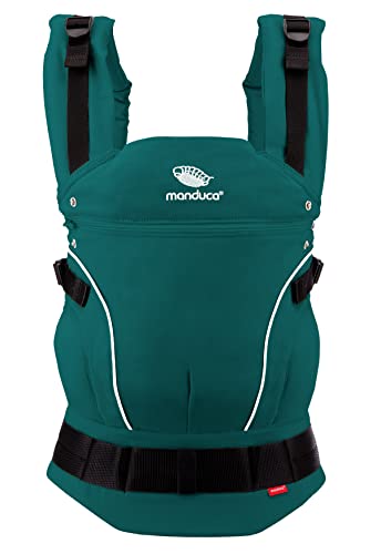 Manduca FIRST Marsupio Neonati > Teal < Marsupio Ergonomico in Cotone Biologico, per Neonati dalla Nascita e Bambini de 3,5 a 20 kg