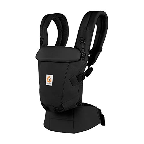 Ergobaby Marsupio Adapt per neonati, 3 posizioni cotone SoftTouch marsupio anteriore ergonomico marsupio posteriore per neonati, Onyx Black