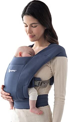 Ergobaby Embrace Marsupio Neonati Ergonomico 0 Mesi, Porta Bebe Extra Morbido ed Ultraleggero, Soft Navy