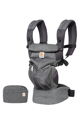 Ergobaby Marsupio Neonati Ergonomico Omni 360 Cool Air Mesh, 4-Posizioni Porta-Bebe per Neonati a Bambino 20kg, Classic Weave