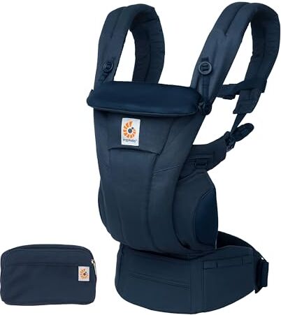 Ergobaby Marsupio Omni Dream per neonati, 4 posizioni SoftTouch Cotton marsupio anteriore ergonomico marsupio posteriore per neonati, Midnight Blue