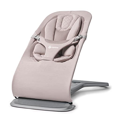 Ergobaby Sdraietta 3-in-1 Evolve, sdraietta ergonomica per neonati dalla nascita fino ai più piccoli, altalena con inserto per neonati (2,5 kg 13,2 kg), Blush Pink