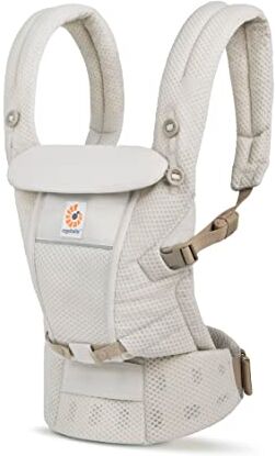 Ergobaby Marsupio adattabile per neonati dalla nascita, marsupio posteriore ergonomico SoftFlex Mesh a 3 posizioni, beige naturale, 1 unità