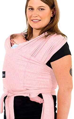 Koala Babycare Fascia Porta Bebe Neonato Facile da Indossare, Regolabile e Unisex Marsupio Neonati Multiuso Adatto Fino a 9kg Fascia Porta Bambino Rosa