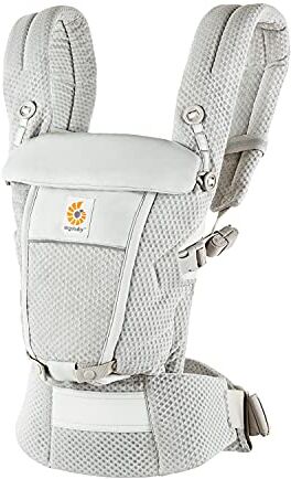 Ergobaby Marsupio Adapt per neonati, 3 posizioni mesh SoftFlex marsupio anteriore ergonomico marsupio posteriore per neonati, Pearl Grey