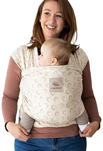 Manduca Sling > RainbowDay < Fascia portabebè elastica con certificato GOTS, 100% cotone biologico, marsupio per neonati e bambini dalla nascita (3,5-15kg)