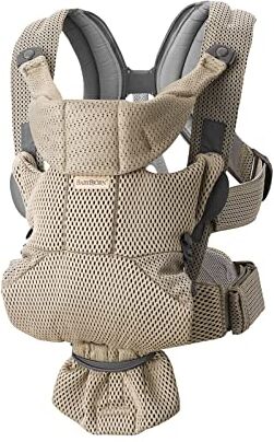 BabyBjörn Marsupio Move Mesh 3D, Beige-grigio