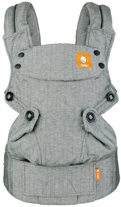 Tula Linen Explore marsupio neonati e bambini di lino, ergonomico, marsupio regolabile, dalla nascita, marsupio porta bebe, varie posizioni, fronte strada, schiena, per 3,2-20,4 kg (Ash)