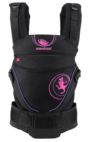 Manduca XT > < Marsupio e porta bebè ergonomico con sedile regolabile per neonati dalla nascita & bambini fino a 20 kg, cotone biologico (Kanga black-lilac)
