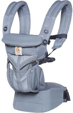 Ergobaby Omni 360 Cool Air Mesh Marsupio Neonati Ergonomico 0 36 Mesi, 4-in-1 Zaino Porta Bebe Traspirante, Oxford Blue