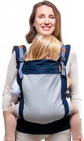 Beco Baby Carrier Beco Toddler Marsupio Ergonomico per Bambini 2 Posizioni Con Seduta Extra Ampia, Fascia Elastica Porta Bimbi Leggera e Traspirante, Marsupio Porta Bebè da 9 a 27 kg (Cool Navy)