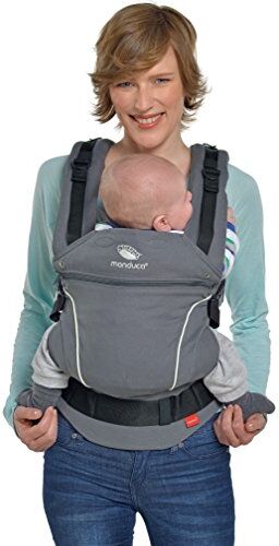 Manduca FIRST Marsupio Neonati > Dark Grey < Marsupio Ergonomico in Cotone Biologico, per Neonati dalla Nascita e Bambini de 3,5 a 20 kg