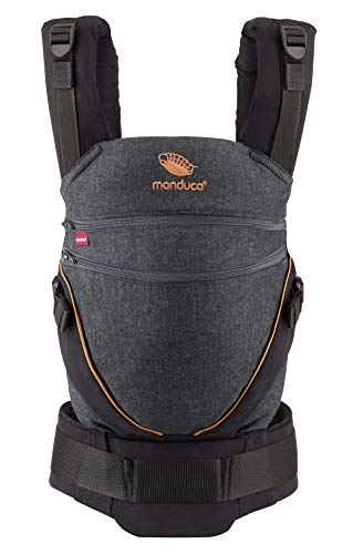 Manduca XT > < Marsupio e porta bebè ergonomico con sedile regolabile per neonati dalla nascita & bambini fino a 20 kg, cotone biologico (denimblack-toffee)