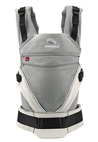 Manduca XT > < Marsupio e porta bebè ergonomico con sedile regolabile per neonati dalla nascita & bambini fino a 20 kg, cotone biologico (grey-white)