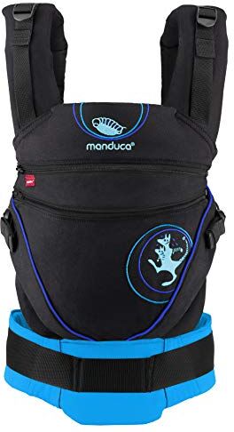 Manduca XT > < Marsupio e porta bebè ergonomico con sedile regolabile per neonati dalla nascita & bambini fino a 20 kg, cotone biologico (Kanga blue)