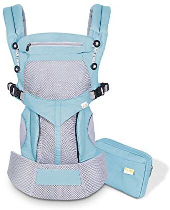 SONARIN Premium Traspirante Marsupio Neonati Ergonomico,Baby Carrier,Porta Bebè,Cappuccio Rimovibile,da neonato a bambino (0-48 mesi),Supporto per la Testa,Carico massimo 20 kg(Azzurro)