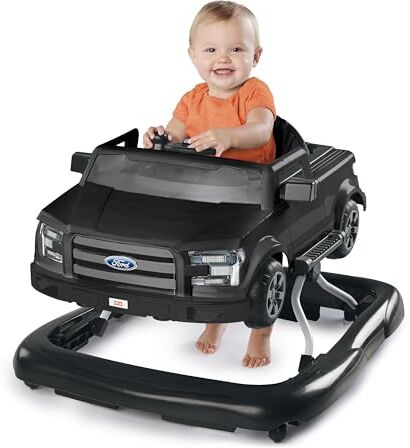 Bright Starts Ford F-150 4-in-1 Centro attività per bambini e girello a spinta con volante interattivo rimovibile, a partire da 6 mesi