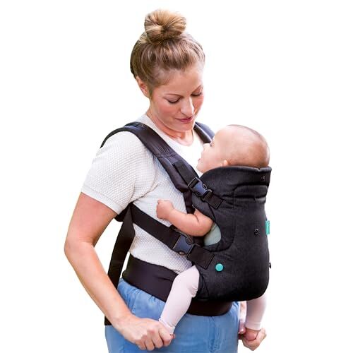 Infantino Marsupio Neonato Flip Advanced 4 in 1 con Bavaglino Ergonomico Convertibile Voltato verso l'interno e verso l'esterno Anteriore e posteriore Porta Bebè per Bambini da 3,6-14,5 kg