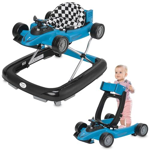 ib style ® LITTLE SPEEDSTER  2 in 1  Girello per bambini   Baby walker   con effetti sonori   EN 1273:2020   BLU