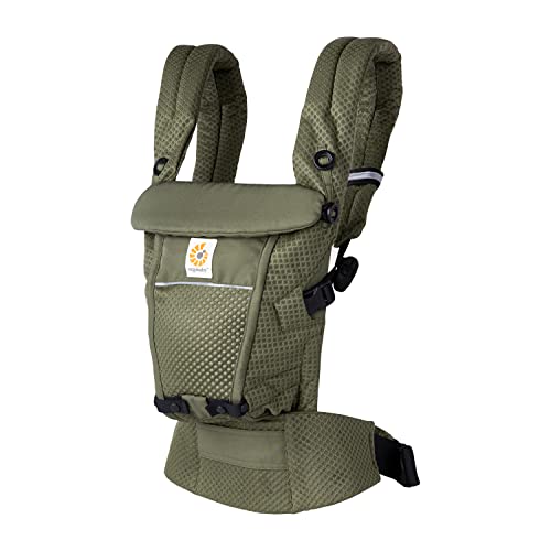 Ergobaby Marsupio Adapt per neonati, 3 posizioni mesh SoftFlex marsupio anteriore ergonomico marsupio posteriore per neonati, Olive Green