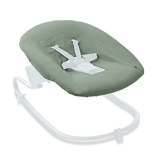 Hauck Copertura Protettiva per Sdraietta Neonati Alpha Bouncer Premium e Alpha Newborn Set Plus Fodera in Mussola di Cotone Traspirante, 85 cm x 74 cm x 0,25 cm Verde