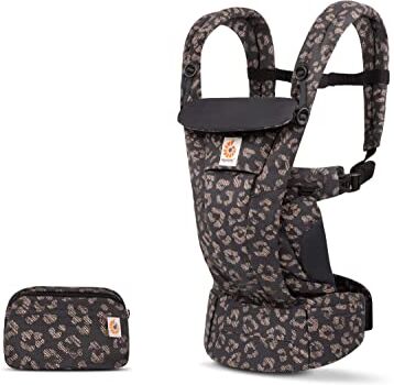 Ergobaby Marsupio Omni Dream per neonati, 4 posizioni SoftTouch Cotton marsupio anteriore ergonomico marsupio posteriore per neonati, Black Leopard