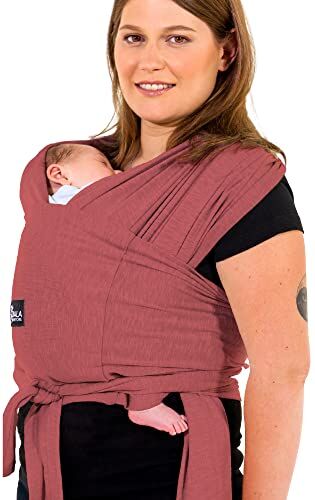 Koala Babycare Fascia Porta Bebe Neonato Facile da Indossare, Regolabile e Unisex Marsupio Neonati Multiuso Adatto Fino a 9kg Fascia Porta Bambino Bordeaux