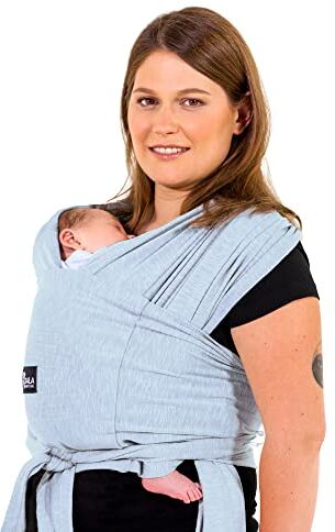 Koala Babycare Fascia Porta Bebe Neonato Facile da Indossare, Regolabile e Unisex Marsupio Neonati Multiuso Adatto Fino a 9kg Fascia Porta Bambino Azzurro