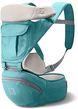 SONARIN 3 in 1 Multifunzione Hipseat Marsupio Baby Carrier,Porta bebè,Portantina per bebè,Tutte le stagioni,Ergonomico(Verde)