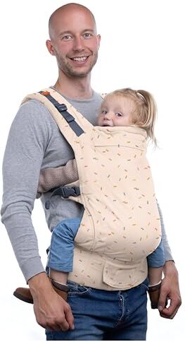 Beco Baby Carrier Beco Toddler Marsupio Ergonomico per Bambini 2 Posizioni Con Seduta Extra Ampia, Fascia Elastica Porta Bimbi Leggera e Traspirante, Marsupio Porta Bebè da 9 a 27 kg (Sprinkles)