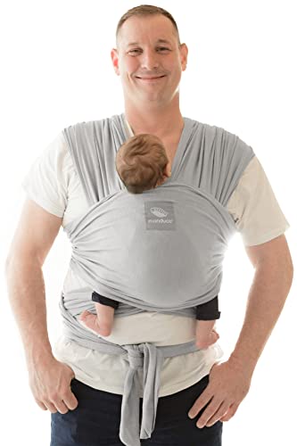 Manduca Sling > Lightgrey < Fascia portabebè elastica con certificato GOTS, 100% cotone biologico, marsupio per neonati e bambini dalla nascita (3,5-15kg), grigio chiaro