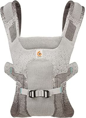 Ergobaby Aerloom, marsupio per neonati fino ai più piccoli, 3 posizioni Marsupio ergonomico per bambini, realizzato in materiale Formaknit, Slate Grey